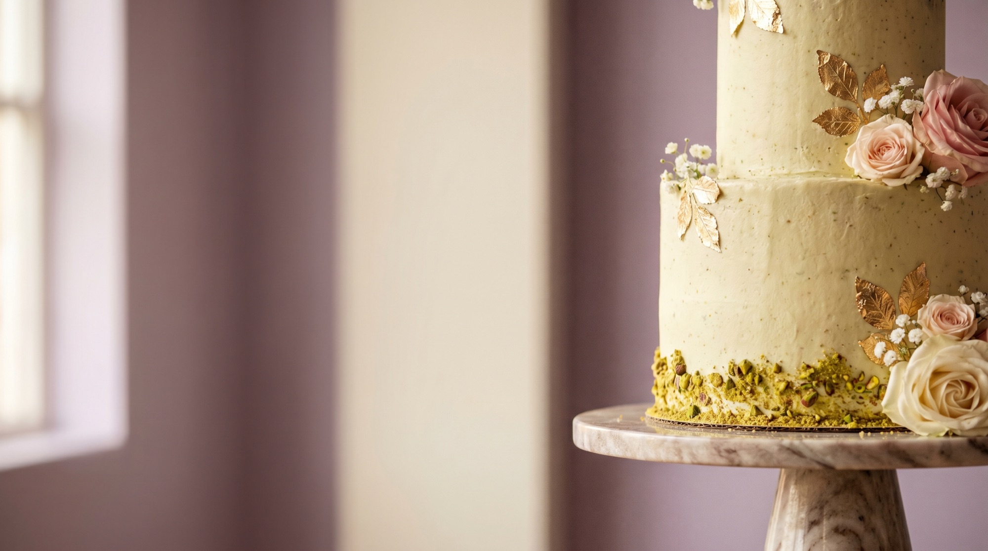 The Lovender Cake Studio bakery counter and treats in warm natural light